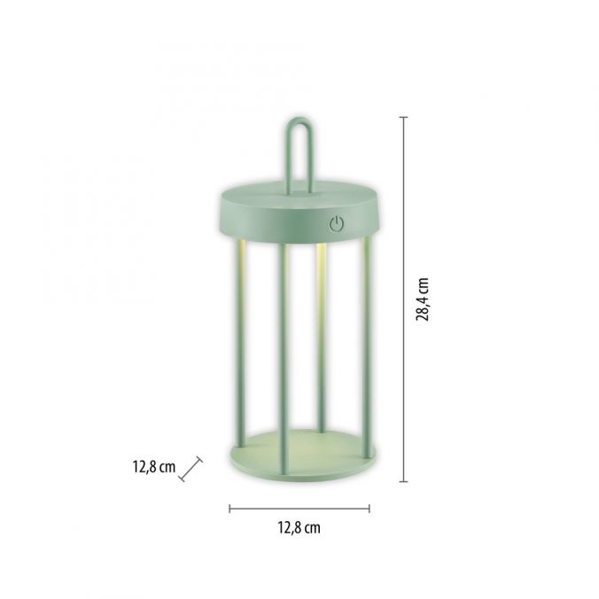 Paul Neuhaus LED Akkulampe Tischleuchte grün 28cm Touchdimmer IP44 Gartenleuchte Muttertagsangebot