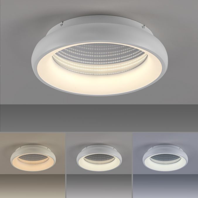 Paul Neuhaus LED Deckenleuchte weiß mit Tunneleffekt dimmbar Fernbedienung CCT Vatertagsangebot