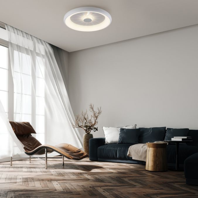 Paul Neuhaus LED Deckenleuchte weiß 61x61 rund Kristalleffekte dimmbar steuerbar CCT Lagerräumung