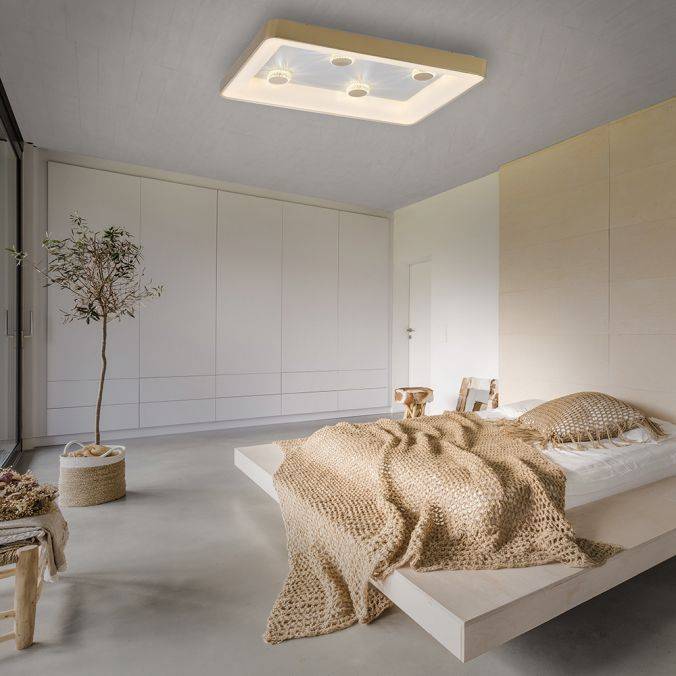 Paul Neuhaus LED Deckenleuchte weiß 61x61 rund Kristalleffekte dimmbar steuerbar CCT Lagerräumung