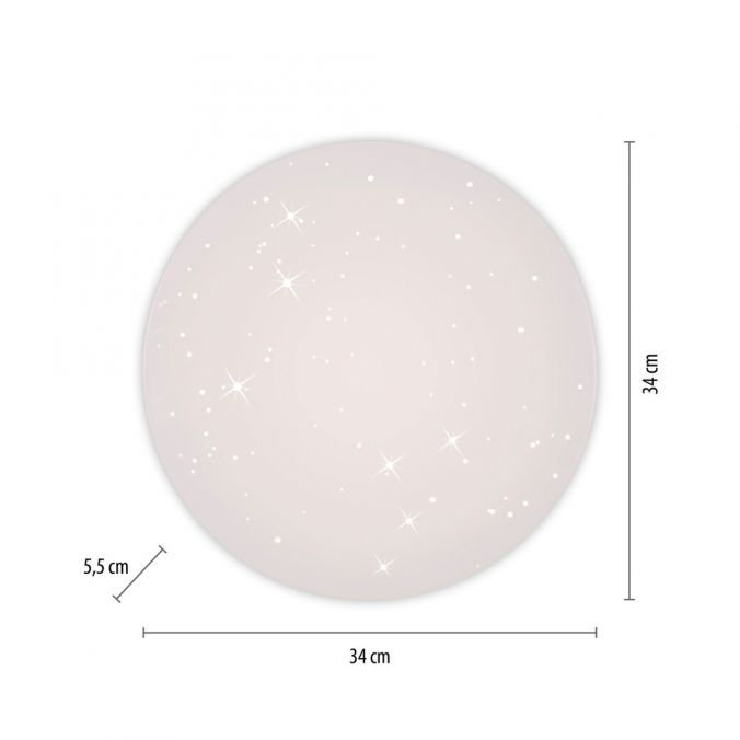 Paul Neuhaus LED Deckenleuchte D=34cm weiß Sternenhimmeloptik zeitloses Design warmweiß Neueste Mode