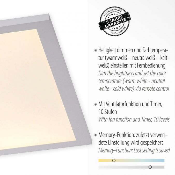 Paul Neuhaus LED Deckenleuchte Ventilator weiß Fernbedienung dimmbar warmweiß kaltweiß Online Outlet
