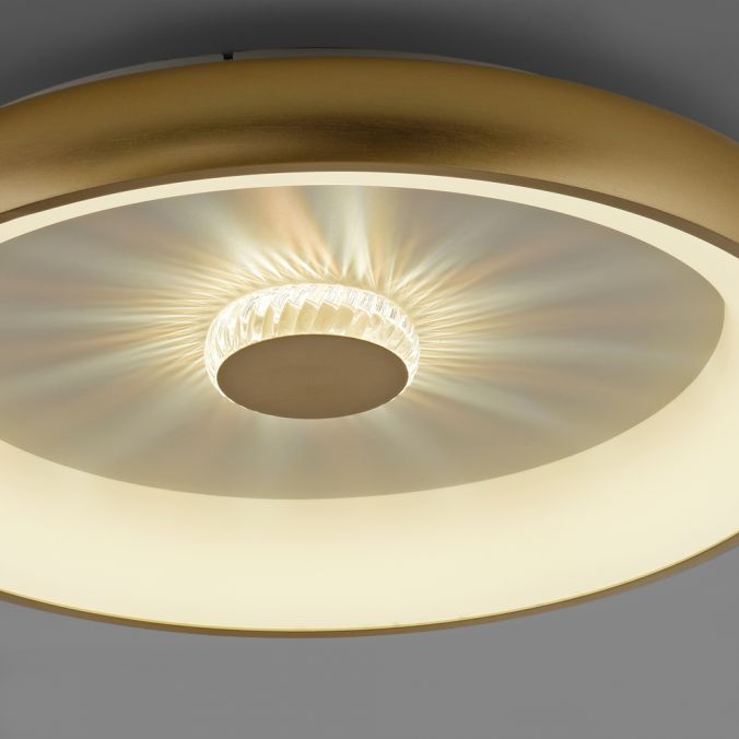 Paul Neuhaus LED Deckenleuchte messing matt 61x61 rund Kristalleffekte dimmbar steuerbar Blitzangebot