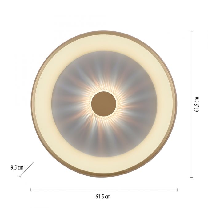 Paul Neuhaus LED Deckenleuchte messing matt 61x61 rund Kristalleffekte dimmbar steuerbar Blitzangebot