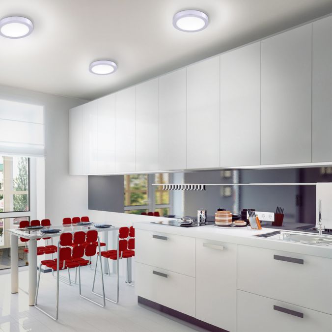 Paul Neuhaus LED-Einbauleuchte in silber und rund mit warmweißer Lichtfarbe mit Dimmfunktion Räumungsverkauf