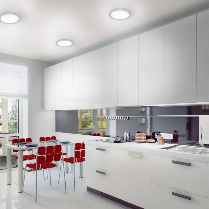 Paul Neuhaus LED-Einbauleuchte, silber, rund inkl. Dimmfunktion, blendfrei, modern Kauf eins, bekomm eins gratis