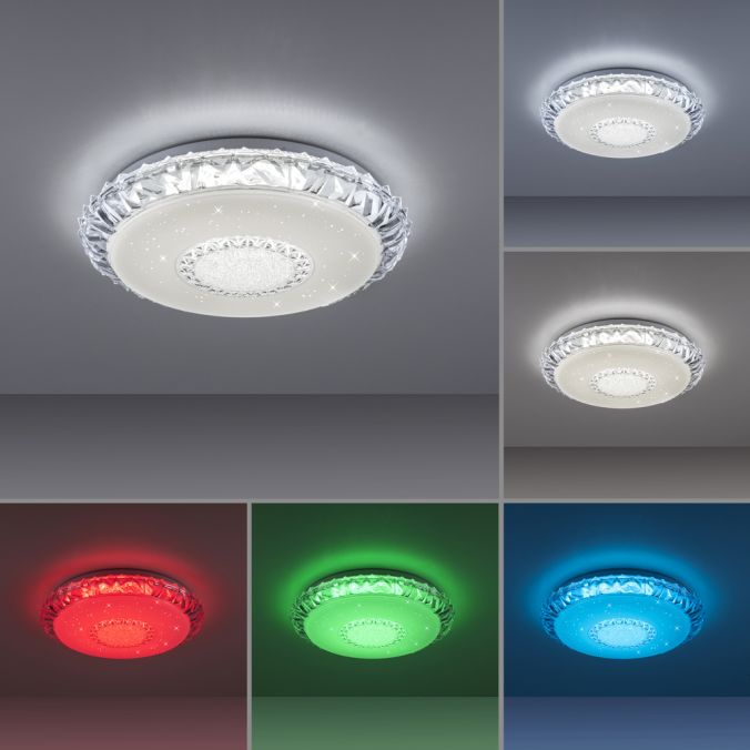 Paul Neuhaus LED Deckenleuchte, transparent, rund, CCT, RGB, Fernbedienung Tägliche Deals