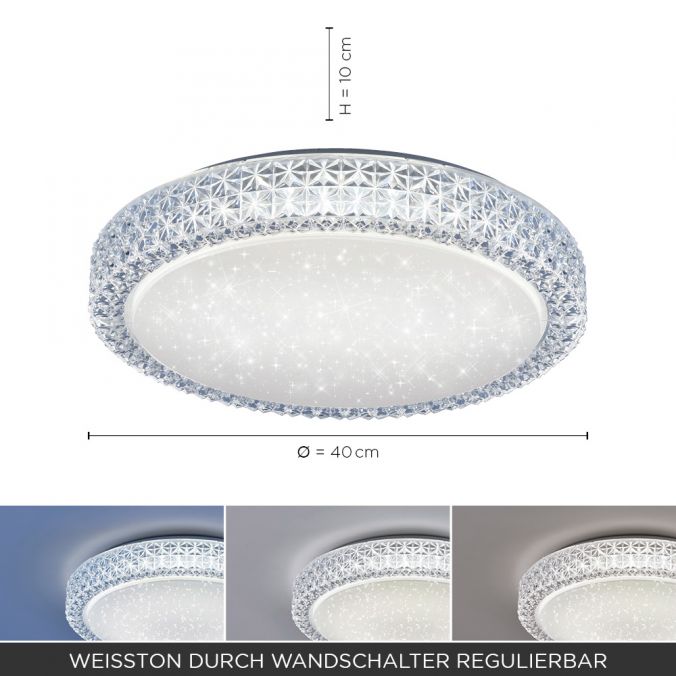 Paul Neuhaus LED-Deckenleuchte, Sternenhimmel, Lichtfarbsteuerung, Ø 40cm, modern Sonderangebote
