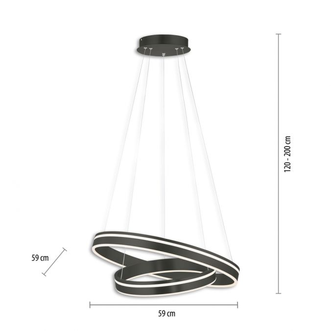 Paul Neuhaus Paul Neuhaus Q-VITO LED Pendelleuchte Smart Home anthrazit dimmbar Pendelllampe Begrenzte Freigabe
