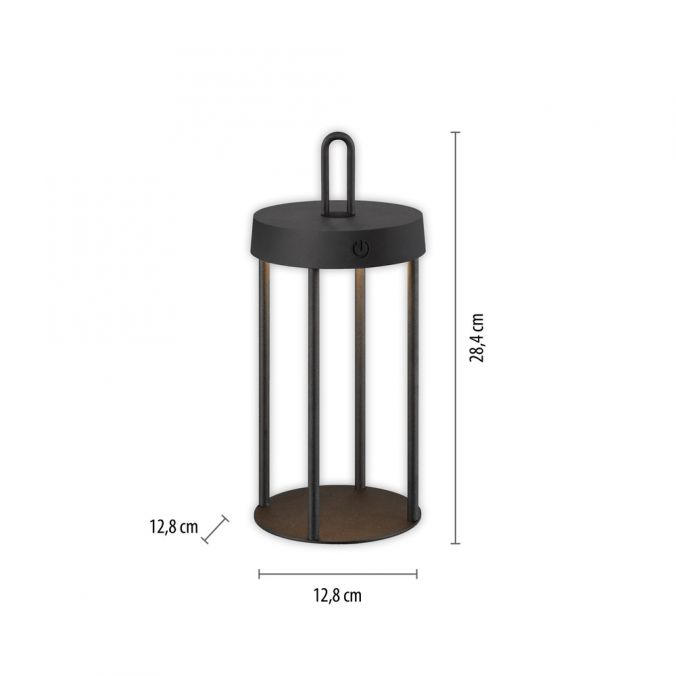 Paul Neuhaus LED Akkulampe Tischleuchte schwarz 28cm Touchdimmer IP44 Gartenleuchte Bis zu 65% Rabatt