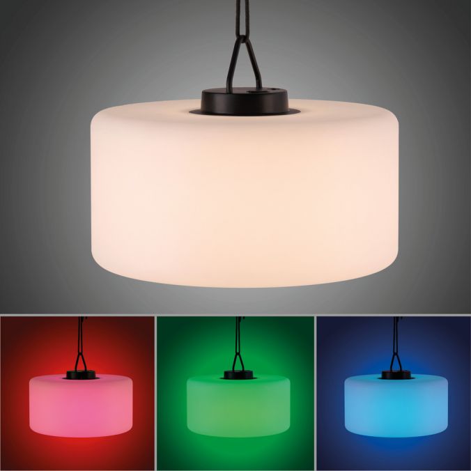 Paul Neuhaus LED Pendelleuchte, Außen, Akkubetrieb, RGB, Kunststoffglas Sonderangebot der Fabrik