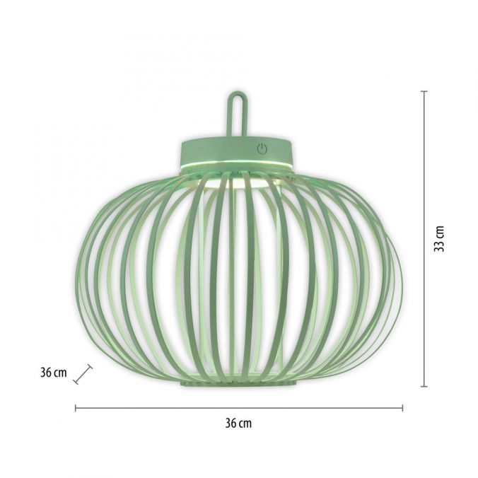 Paul Neuhaus LED Tischleuchte D=36cm grün Akkulampe USB IP44 dimmbar per Touch Vierteljährliche Förderung