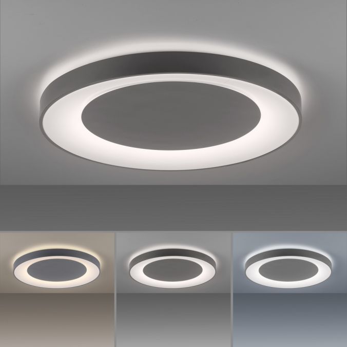 Paul Neuhaus LED-Deckenleuchte, anthrazit-grau, dimmbar, CCT-Farbmanagement, Memory Funktion 50% Rabatt mit kostenlosem Versand