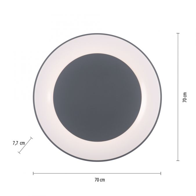 Paul Neuhaus LED-Deckenleuchte, anthrazit-grau, dimmbar, CCT-Farbmanagement, Memory Funktion 50% Rabatt mit kostenlosem Versand
