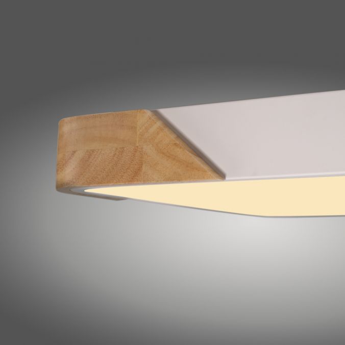 Paul Neuhaus LED Deckenleuchte quadratisch weiß mit Holzdekor zeitloses Design Fabrikladen