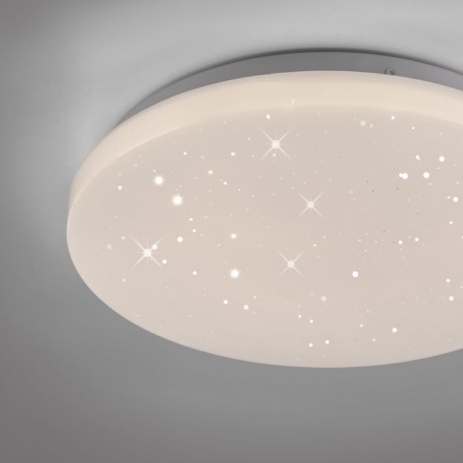Paul Neuhaus LED Deckenleuchte D=26cm weiß Sternenhimmel zeitloses Design warmweiß Black Friday Preise