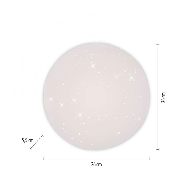Paul Neuhaus LED Deckenleuchte D=26cm weiß Sternenhimmel zeitloses Design warmweiß Black Friday Preise