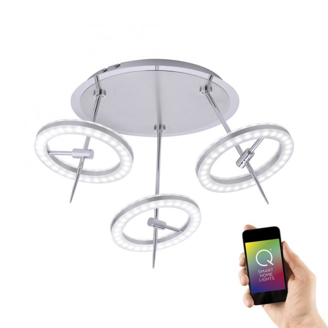 Paul Neuhaus Paul Neuhaus, Q-AMY, LED-Deckenleuchte, stahlfarben, Smart Home (Auslauf)