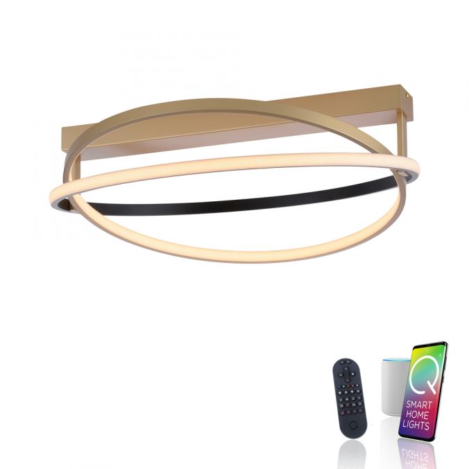 Paul Neuhaus Paul Neuhaus LED Deckenleuchte Q-BELUGA messing matt dimmbar Smart Home