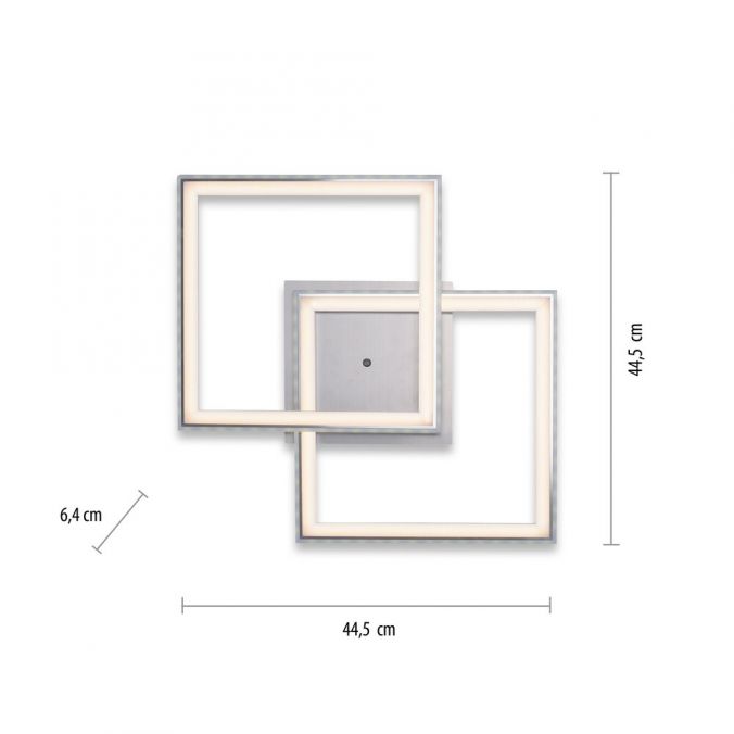 Paul Neuhaus LED Deckenleuchte 44,5x44,5cm silberfarbig drehbar RGB Rainbow Farben dimmbar Meist gekauft