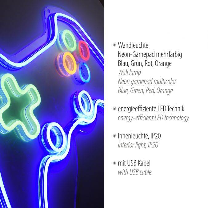 Paul Neuhaus LED Wandleuchte mehrfarbig Controller Gamepad USB Dekoration Kostenloser Versand