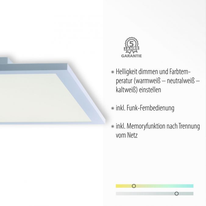 Paul Neuhaus LED-Panel, weiß, 45x45cm, flach, blendfreies Licht, CCT, dimmbar Fabrik Onlineshop