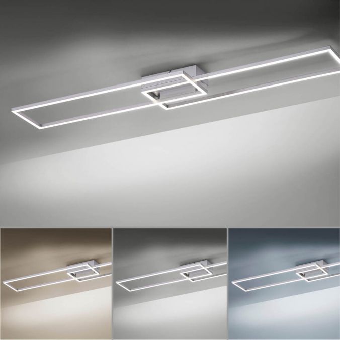 Paul Neuhaus LED Deckenleuchte, stahlfarben, dimmbar, CCT, modern, 110cm lang Sonderangebot