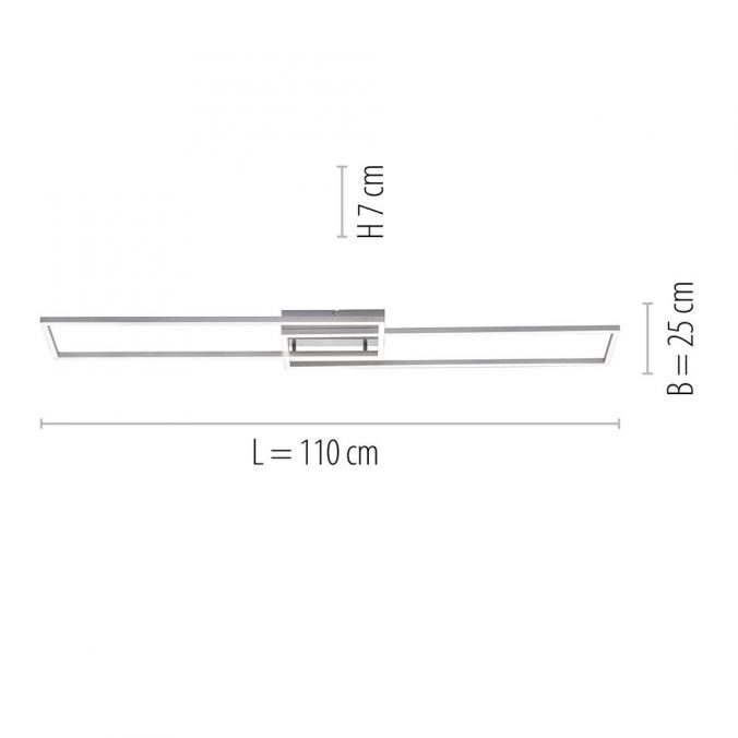 Paul Neuhaus LED Deckenleuchte, stahlfarben, dimmbar, CCT, modern, 110cm lang Sonderangebot