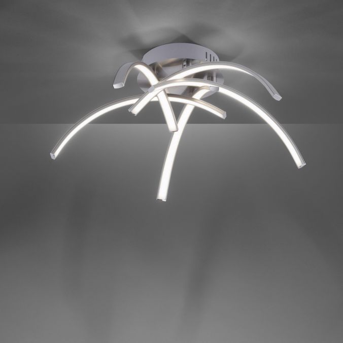 Paul Neuhaus LED Deckenleuchte, stahlfarben, 5 flammig modern, Wohnzimmer Rabatt