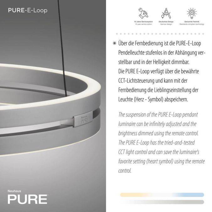 Paul Neuhaus Paul Neuhaus LED Pendelleuchte PURE E-Loop aluminium e-LIFT Online Shopping
