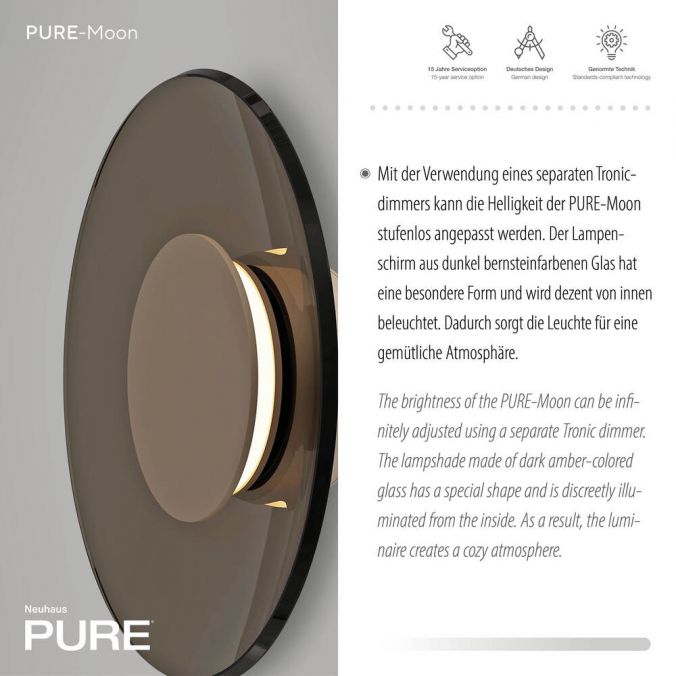Paul Neuhaus Paul Neuhaus LED Wandleuchte Pure Moon bronze Tronicdimmer Preisnachlass
