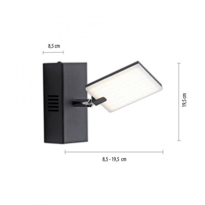 Paul Neuhaus Paul Neuhaus PURE MIRA LED Wandleuchte anthrazit 1 flammig drehbar dimmbar Neueste Mode