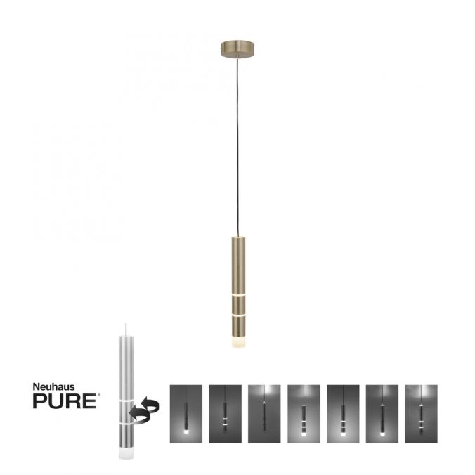 Paul Neuhaus Paul Neuhaus PURE VEGA LED Pendelleuchte messing matt 1 flammig Lichtmodi Zeitlich begrenztes Angebot