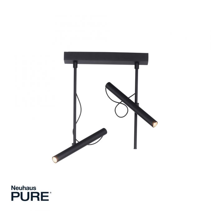 Paul Neuhaus Paul Neuhaus PURE TUTUA LED Deckenleuchte 2 flammig schwarz drehbar
