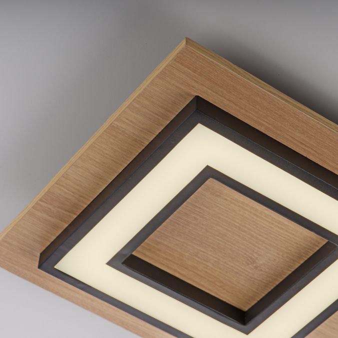 Paul Neuhaus LED Deckenleuchte schwarz Holzdekor modern warmweiß Schlafzimmer Bestseller