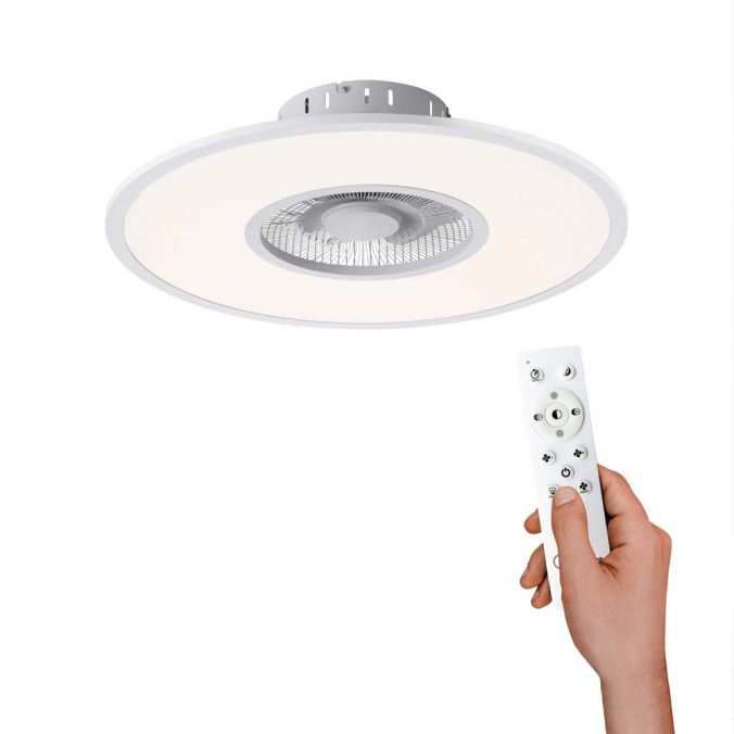 Paul Neuhaus LED Deckenventilator mit Licht , modern, weiß, verdeckte Flügel