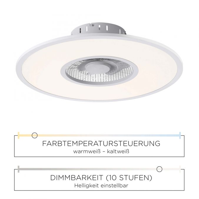 Paul Neuhaus LED Deckenventilator mit Licht , modern, weiß, verdeckte Flügel Saisonale Angebote