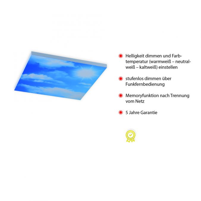 Paul Neuhaus LED Panel, weiß, 45x45cm, Wolkenmotiv, rahmenlos, Lichtfarbsteuerung Tägliche Deals