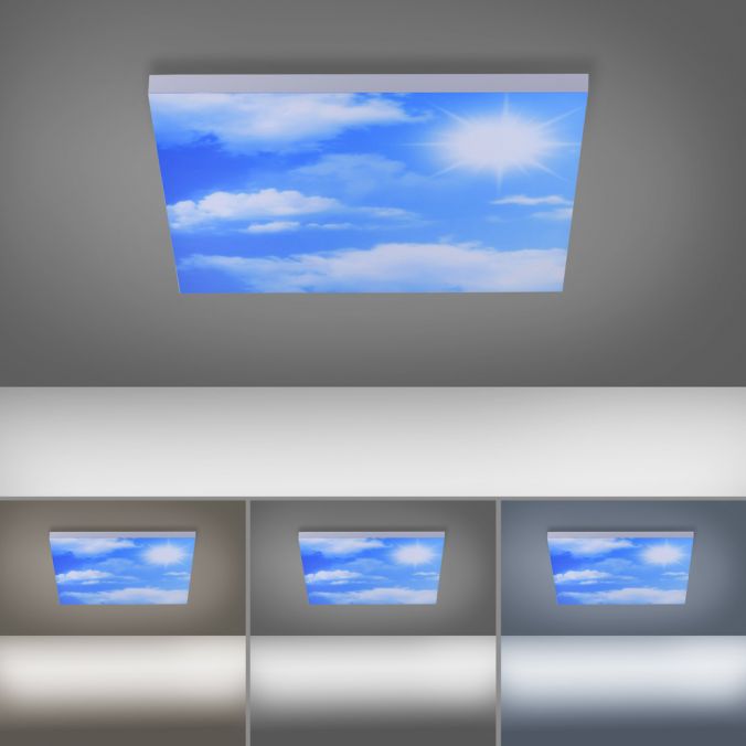 Paul Neuhaus LED Panel, weiß, 45x45cm, Wolkenmotiv, rahmenlos, Lichtfarbsteuerung Tägliche Deals