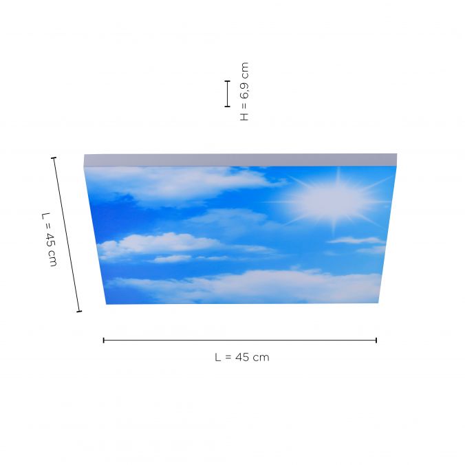 Paul Neuhaus LED Panel, weiß, 45x45cm, Wolkenmotiv, rahmenlos, Lichtfarbsteuerung Tägliche Deals