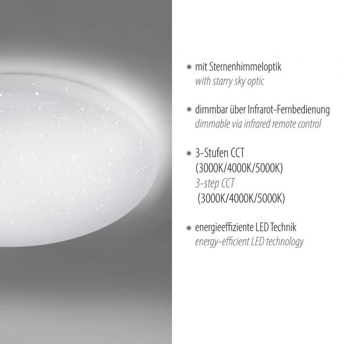 Paul Neuhaus LED Deckenleuchte, weiß, Sternenhimmel-Optik, rund, dimmbar, Sonderangebote