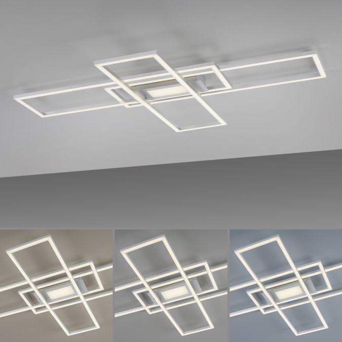 Paul Neuhaus LED Deckenleuchte silberfarbig flach dimmbar Fernbedienung CCT Riesige Ersparnisse