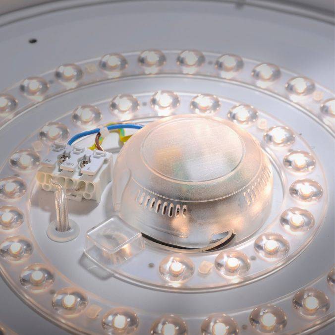 Paul Neuhaus LED-Deckenleuchte, Sternenhimmel, Ø38,5cm,Chrom, Opalweiß, IP44, Tiefpreis