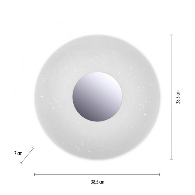 Paul Neuhaus LED-Deckenleuchte, Sternenhimmel, Ø38,5cm,Chrom, Opalweiß, IP44, Tiefpreis