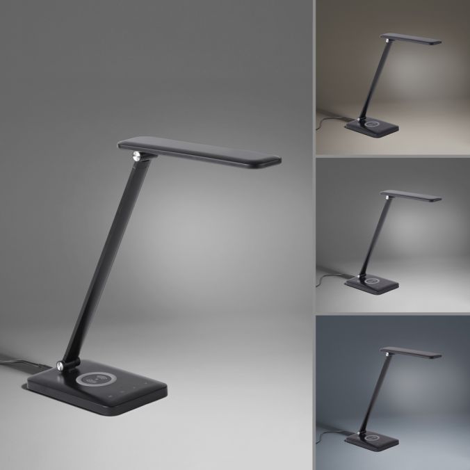 Paul Neuhaus LED Tischleuchte, schwarz, QI-Ladefunktion, Touchdimmer, CCT JETZT KAUFEN