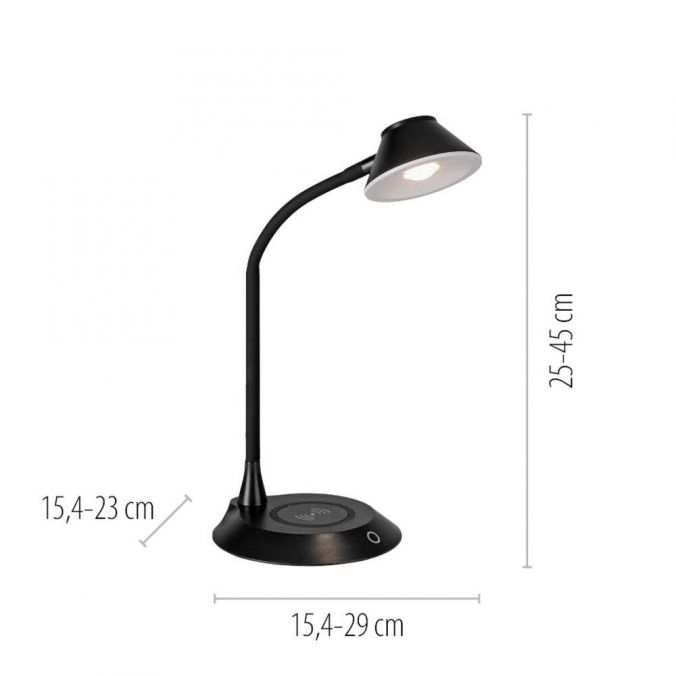 Paul Neuhaus LED Tischleuchte schwarz Handy Ladefunktion Touchdimmer verstellbar Neueste Stile