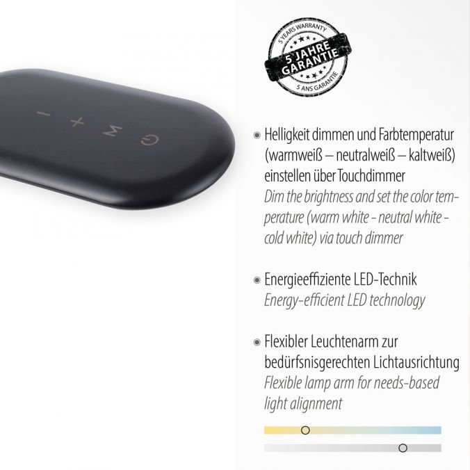 Paul Neuhaus LED Tischleuchte, schwarz, CCT, dimmbar, Innenleuchte, IP20 Letzte 2 Tage