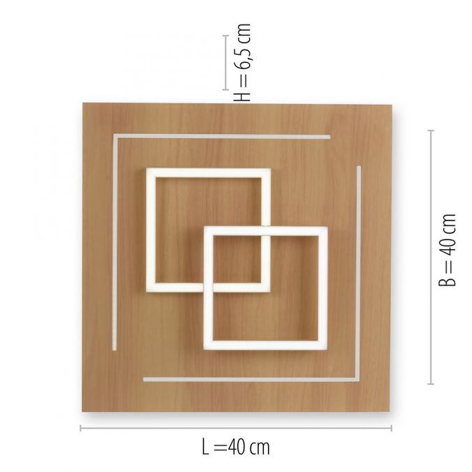 Paul Neuhaus Paul Neuhaus, Q-LINEA, LED-Deckenleuchte, Holzdekor, Fernbedienung, Smart Home Bis zu 50% Rabatt