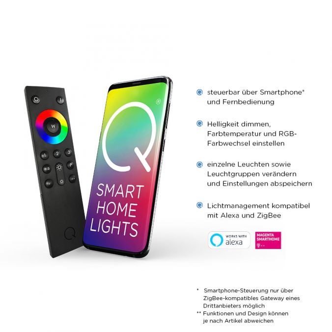 Paul Neuhaus Paul Neuhaus, Q-SPIDER, RGB, CCT, dimmbar, modular, Smart-Home 50% Rabatt mit kostenlosem Versand