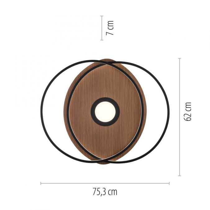 Paul Neuhaus Q-AMIRA, LED-Deckenleuchte, Holzdekor, Stahl, CCT, dimmbar, Smart Home Fabrikladen